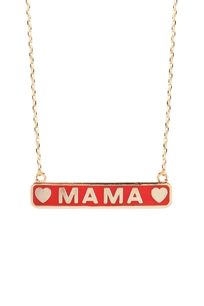 "MAMA" METAL BAR NECKLACE
