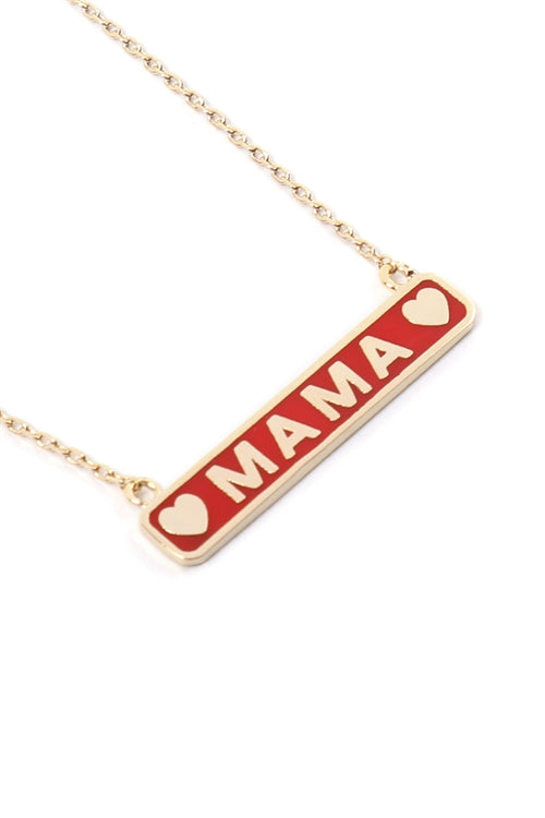 "MAMA" METAL BAR NECKLACE