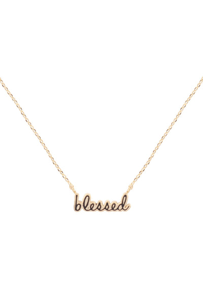 "BLESSED" SCRIPT NECKLACE