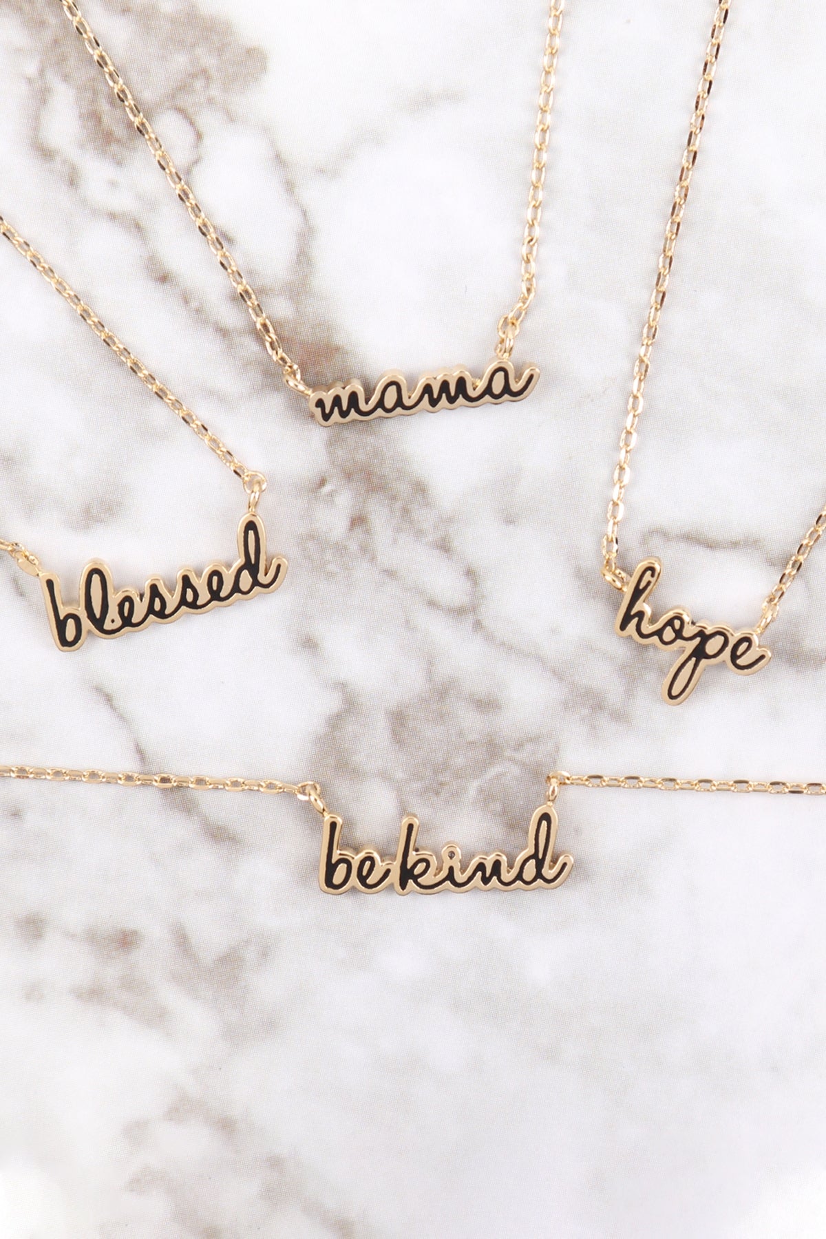 "BLESSED" SCRIPT NECKLACE