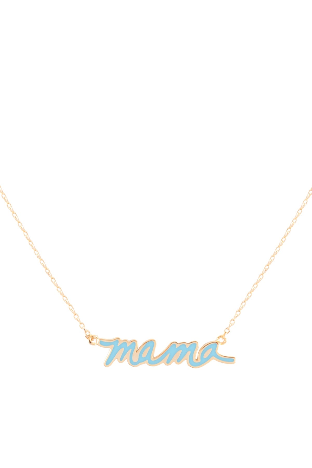 "MAMA" PERSONALIZED COLOR PENDANT BRASS NECKLACE