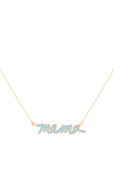 "MAMA" PERSONALIZED COLOR PENDANT BRASS NECKLACE