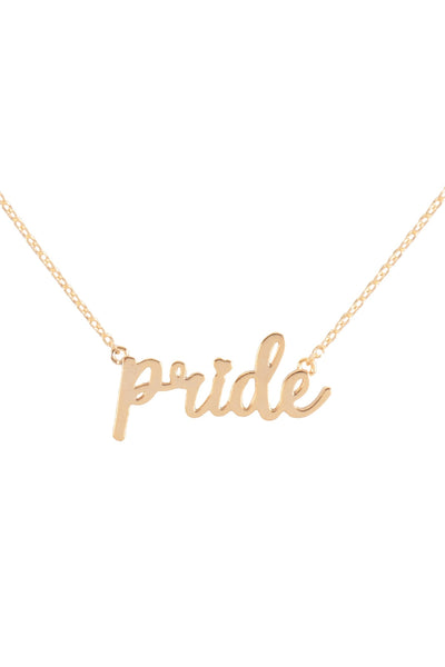 PRIDE ISPIRATION LETTER PENDANT BRASS NECKLACE