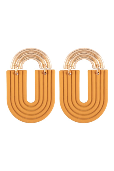 RAINBOW POST COLOR U SHAPE DROP EARRINGS