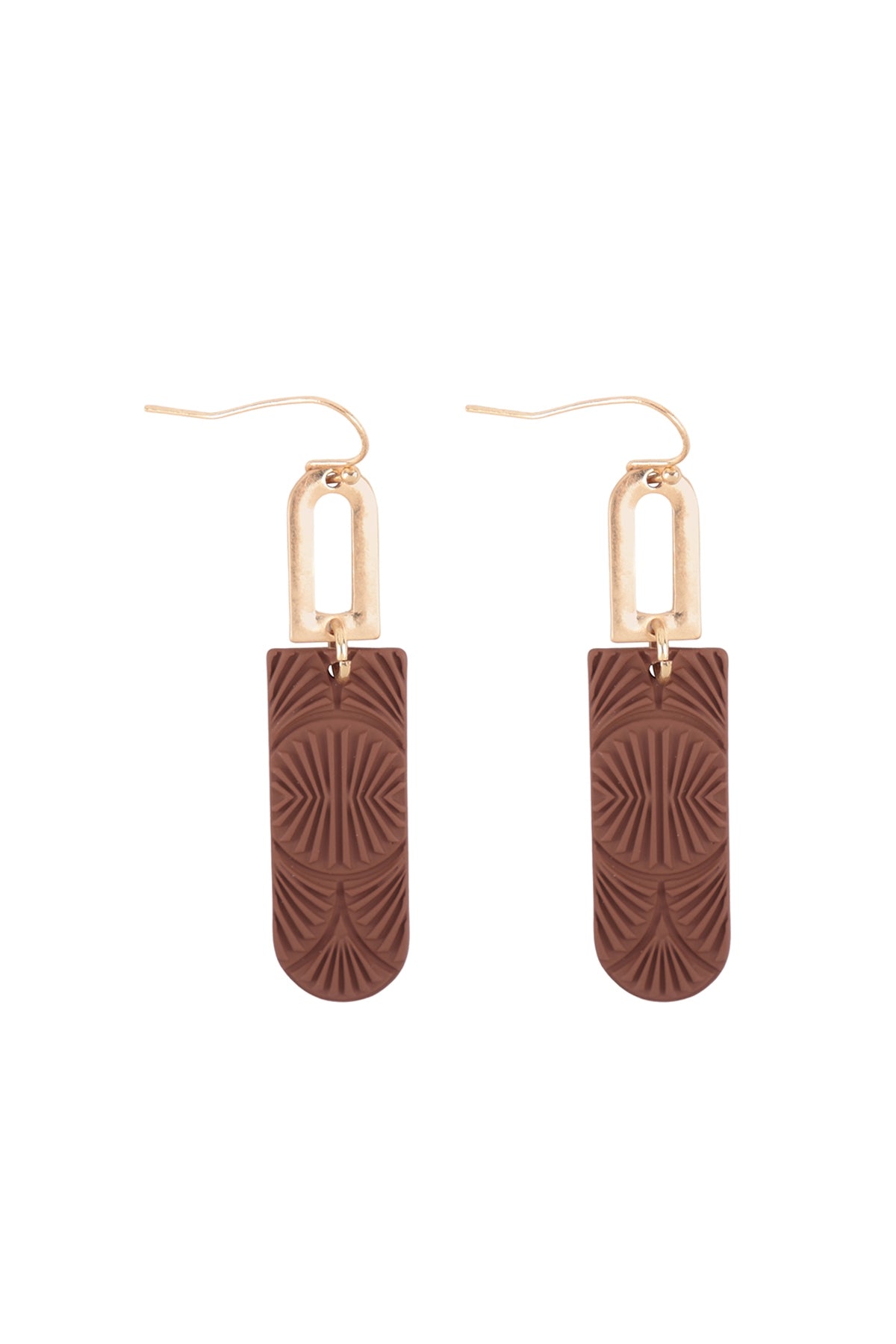 COLOR OVAL PATTERN DANGLING FISH HOOK EARRINGS (NOW $1.50 ONLY!)