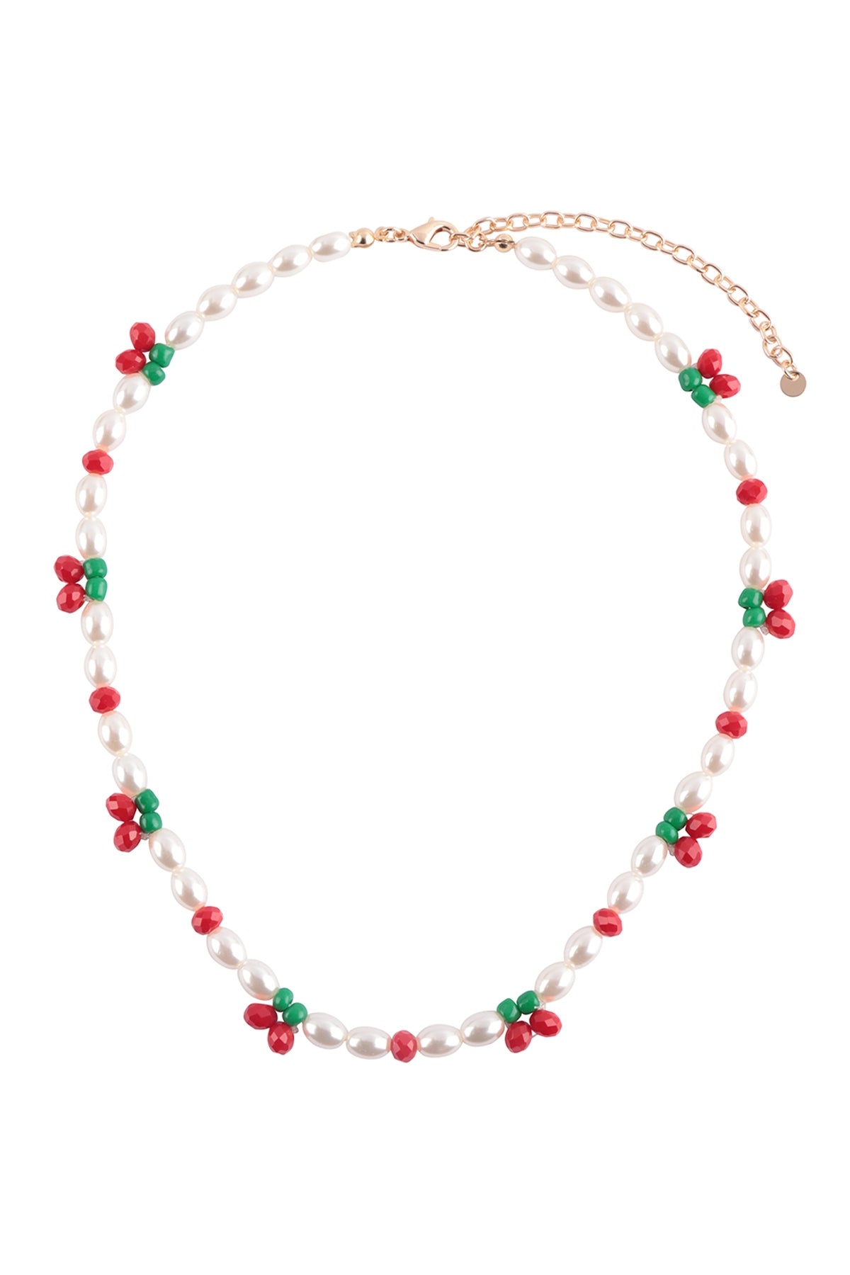 CHERRY & PEARL BEADED NECKLACE