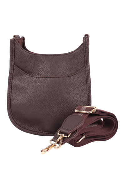 WOMEN'S LEATHER SHOULDER BAG WITH WIDE CHANGEABLE STRAP/1PC