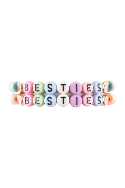 "BESTIES" LETTER RUBBER BEADS STRETCH BRACELET (NOW $2.75 ONLY!)