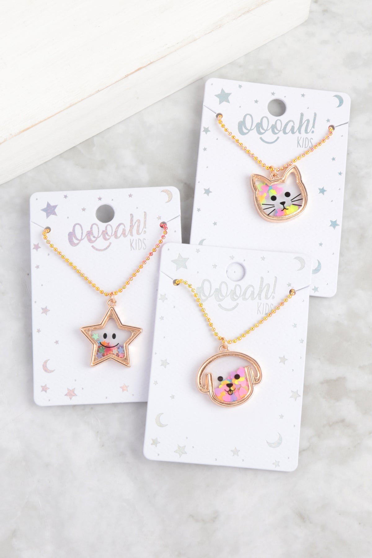 14" STAR GLITTER PENDANT KIDS NECKLACE