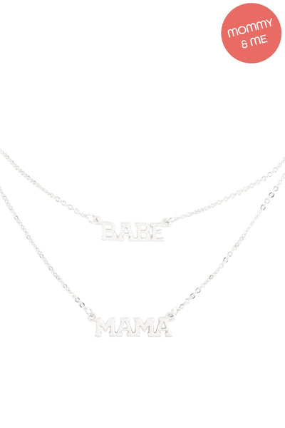 14" "BABE" W/ 16" "MAMA" 2 SET LAYERED NECKLACE