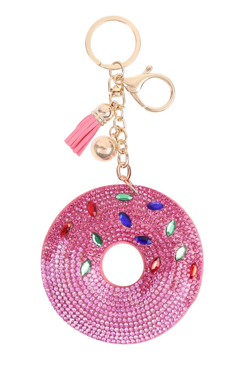 PINK DOUGHNUT TASSEL KEYCHAIN