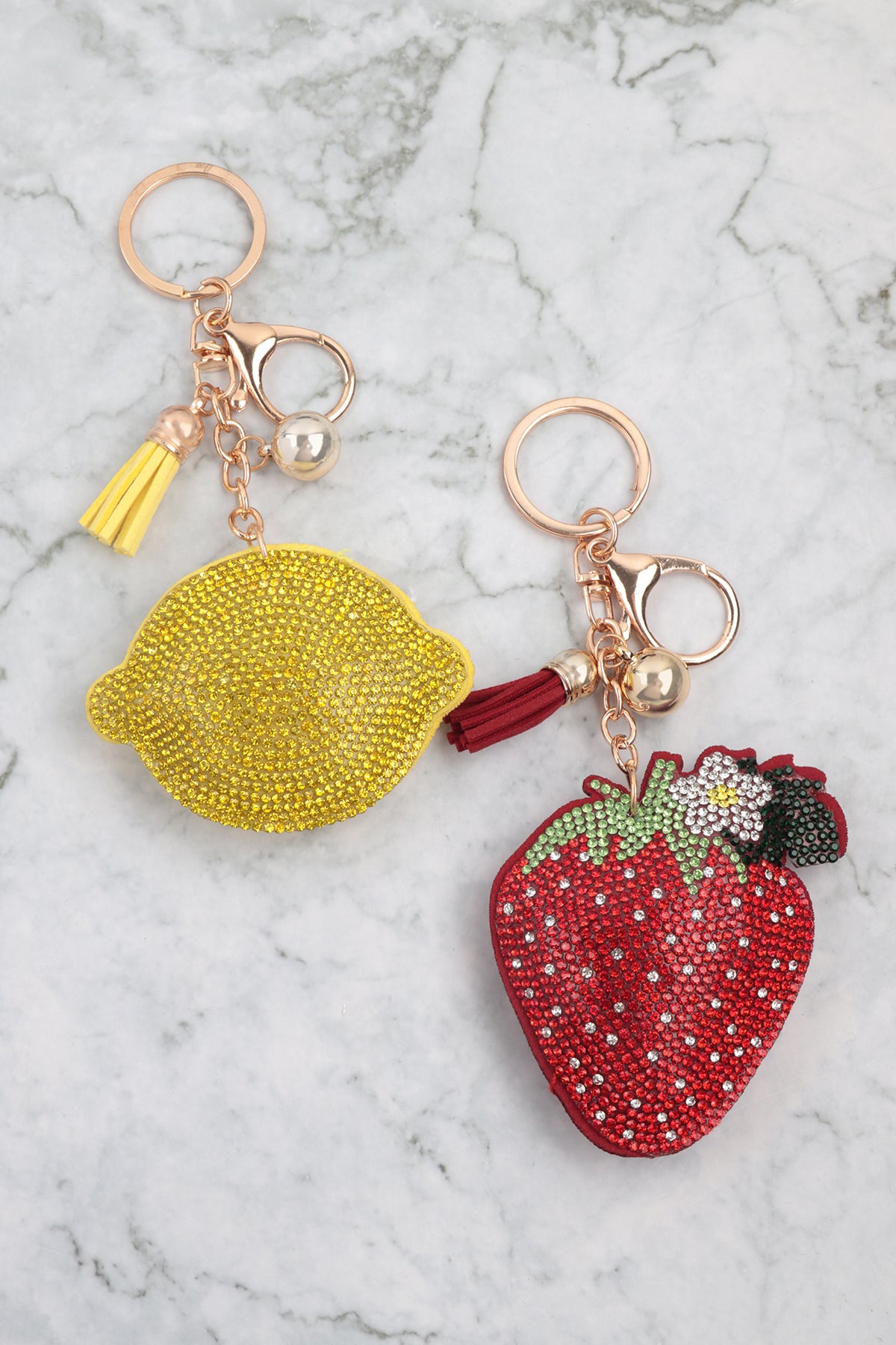LEMON RHINESTONE TASSEL KEYCHAIN – MYS Wholesale