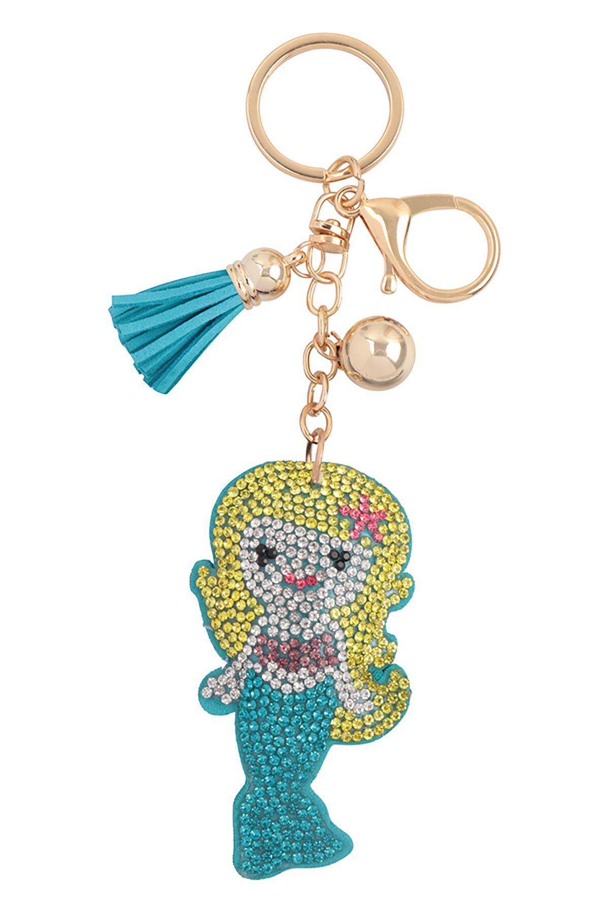 CUTE MERMAID RHINESTONE TASSEL KEYCHAIN