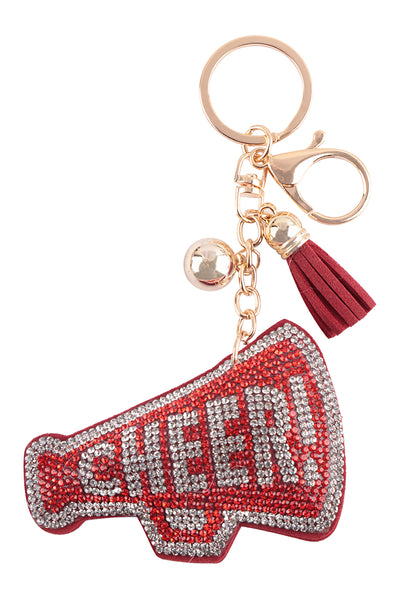 CHEER RHINESTONE TASSEL KEYCHAIN