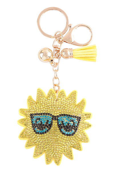 SUMMER SUN RHINESTONE TASSEL KEYCHAIN