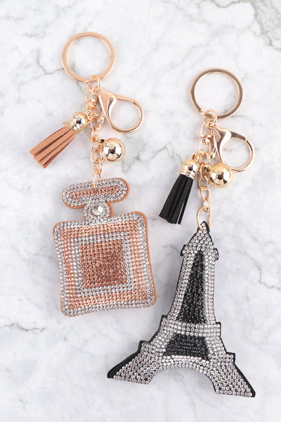 CAMERA RHINESTONE TASSEL KEYCHAIN