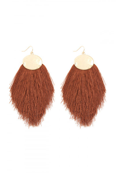 THREAD TASSEL HOOK DROP EARRINGS