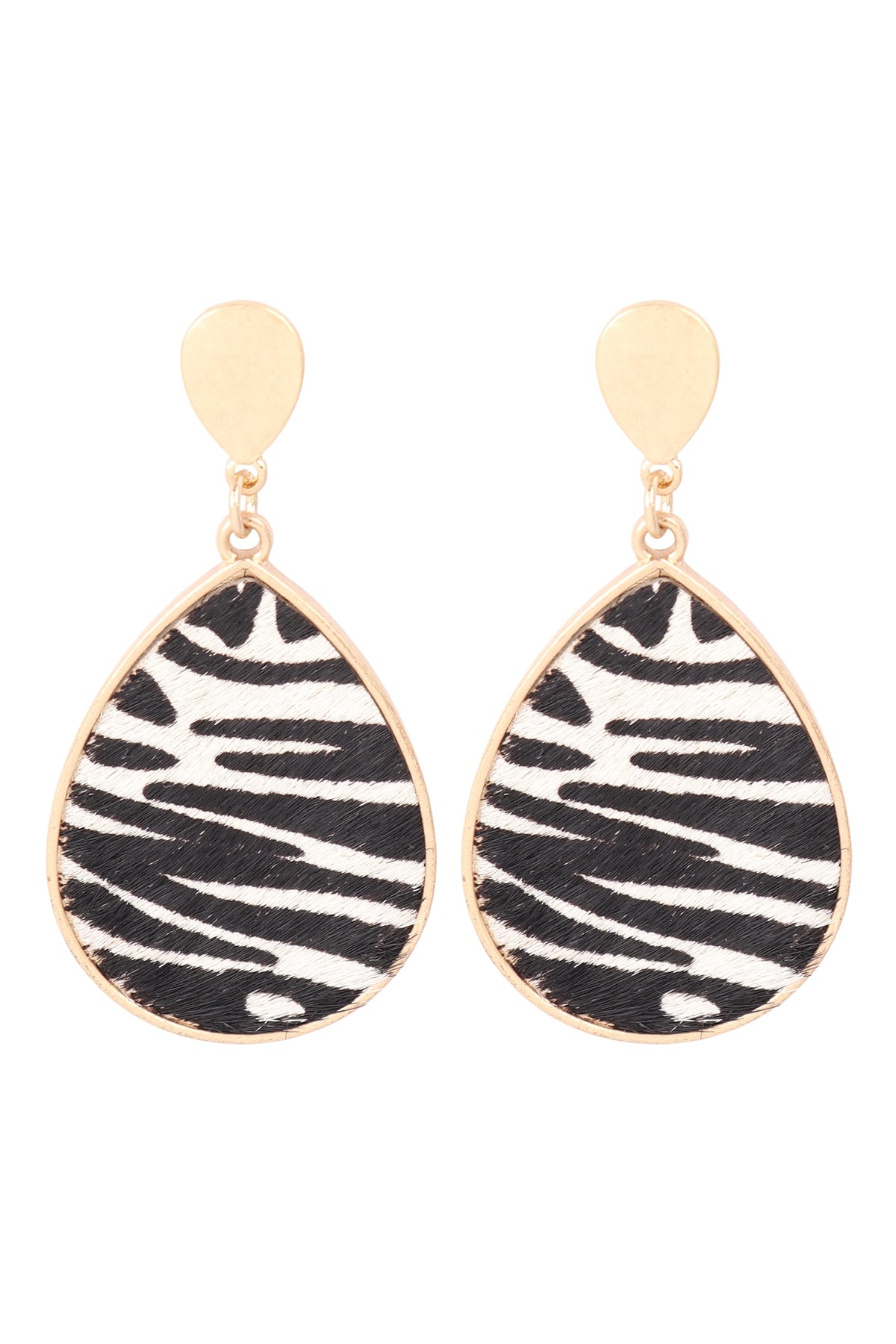 ANIMAL PRINT TEARDROP POST EARRINGS