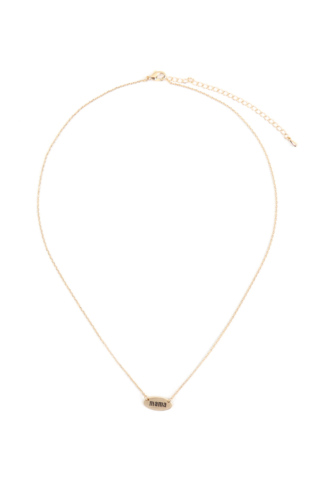 "MAMA" OVAL BRASS CHAIN NECKLACE/6PCS (NOW $1.25 ONLY!)