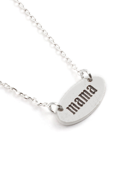 "MAMA" OVAL BRASS CHAIN NECKLACE/6PCS (NOW $1.25 ONLY!)