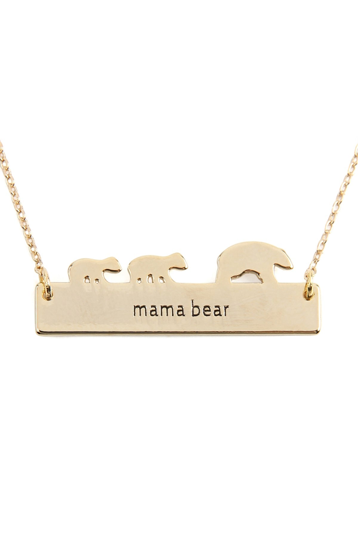 MAMA BEAR BAR PENDANT NECKLACE/6PCS (NOW $1.00 ONLY!)