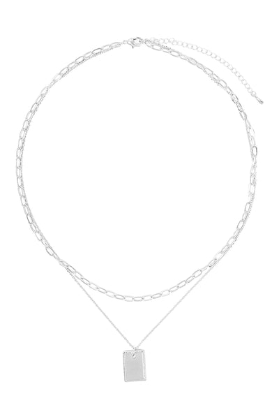 BRASS PLATE PENTDANT 2 LAYERED NECKLACE (NOW $2.00 ONLY!)