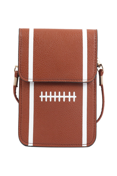 FOOTBALL CELLPHONE CROSSBODY BAG WITH CLEAR WINDOW POUCH/6PCS