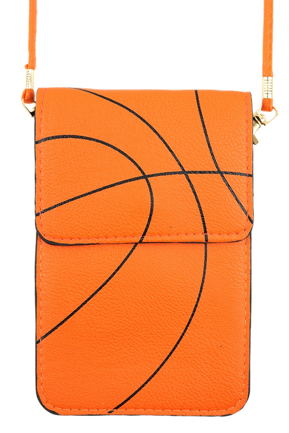 BASKETBALL CROSSBODY WITH CLEAR WINDOW CELLPHONE BAG/6PCS