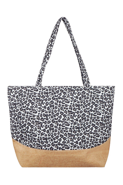 LEOPARD PRINT JUTE TOTE BAG (NOW $2.75 ONLY!)