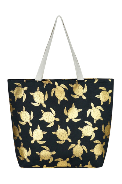 GOLD FOIL TURTLE TOTE BAG