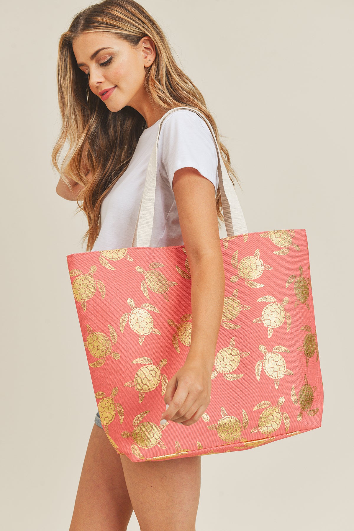 GOLD FOIL TURTLE TOTE BAG