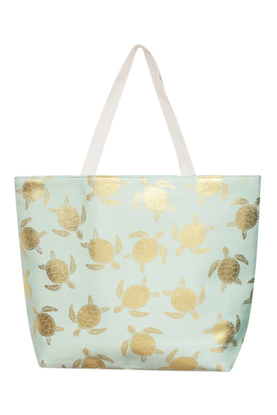 GOLD FOIL TURTLE TOTE BAG