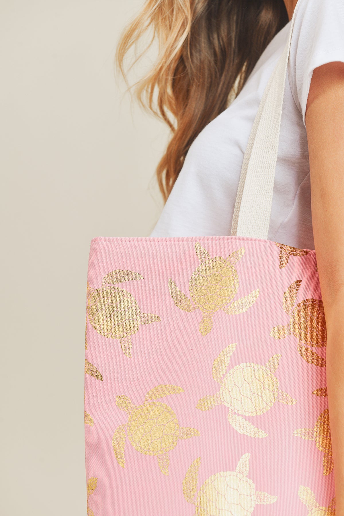 GOLD FOIL TURTLE TOTE BAG