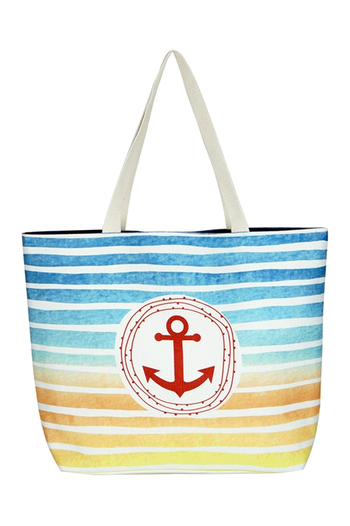 STRIPE ANCHOR TOTE BAG