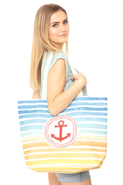 STRIPE ANCHOR TOTE BAG