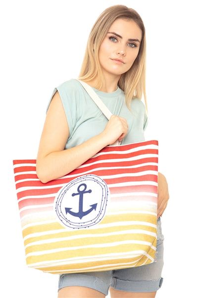 STRIPE ANCHOR TOTE BAG