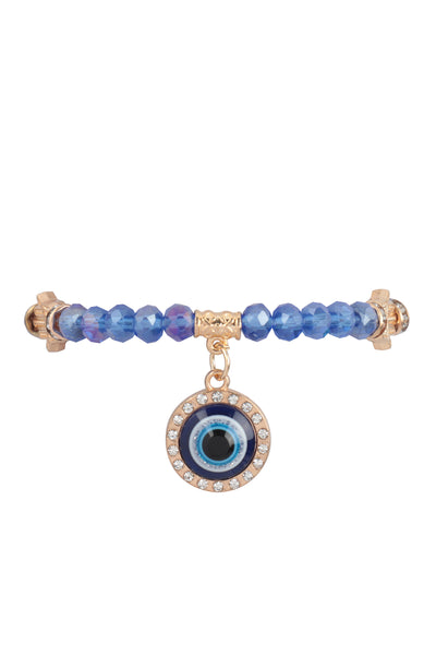 EVIL EYE PENDANT CHARM STRETCH BRACELET SET