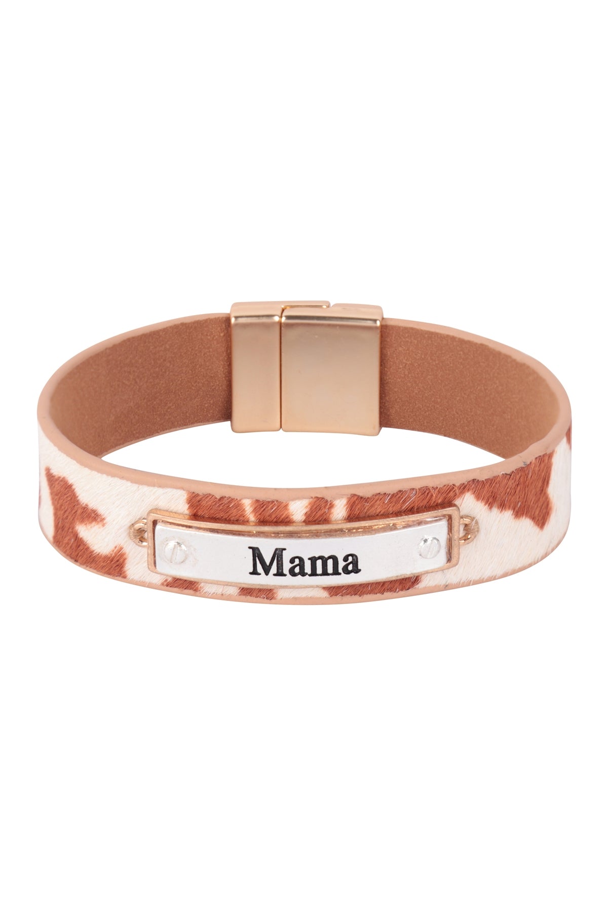 MAMA GENUINE LEATHER CHEETAH MAGNETIC LOCK BRACELET