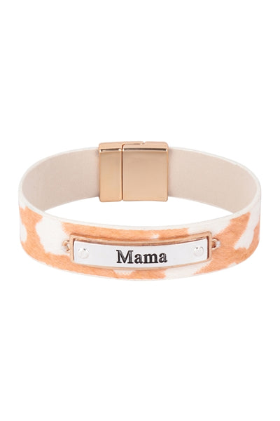 MAMA GENUINE LEATHER CHEETAH MAGNETIC LOCK BRACELET