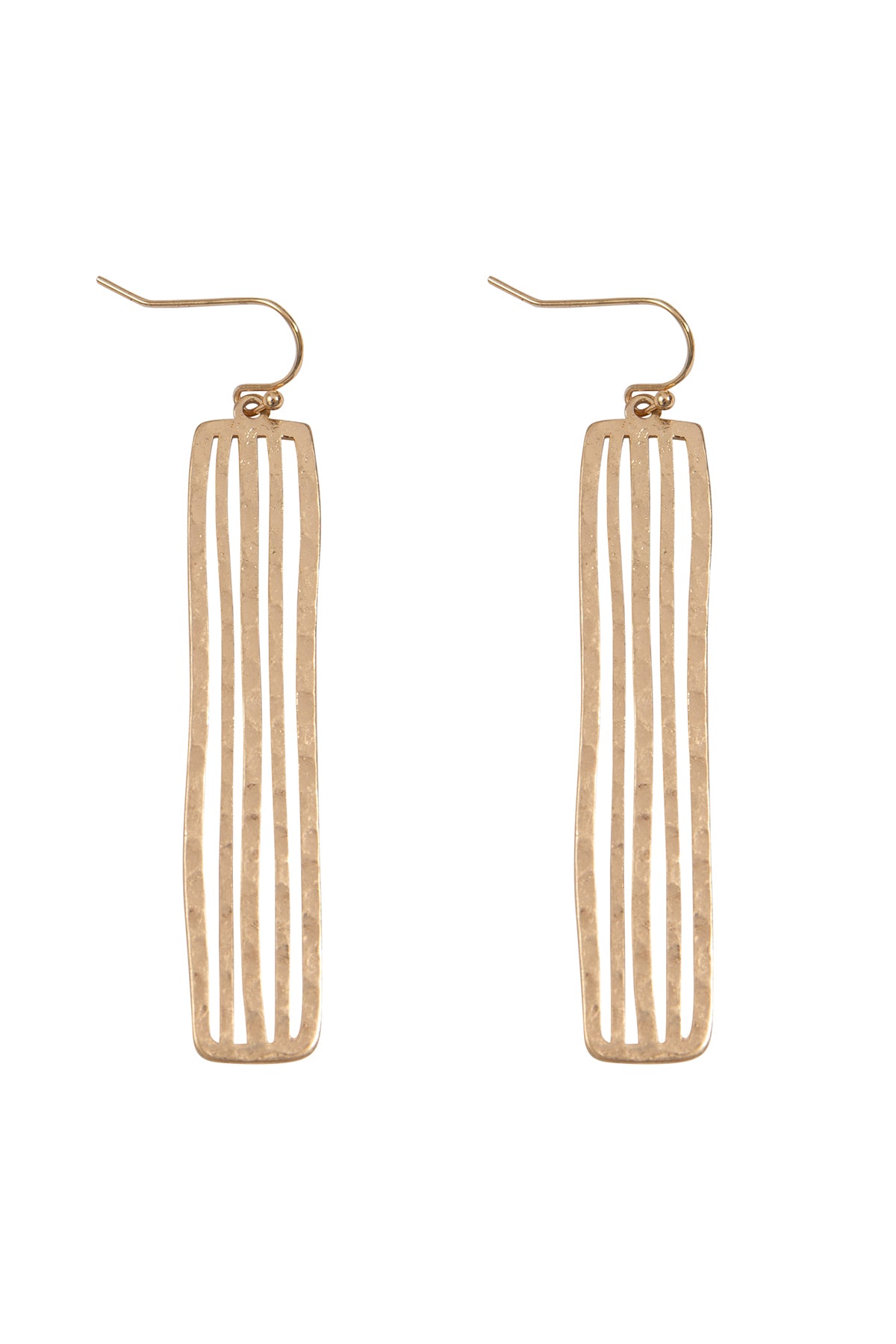 BAR TEXTURED DROP FISH HOOK EARRINGS