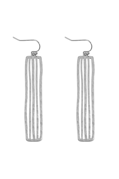 BAR TEXTURED DROP FISH HOOK EARRINGS