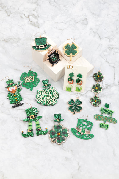 ST. PATRICK'S HAT EPOXY EARRINGS