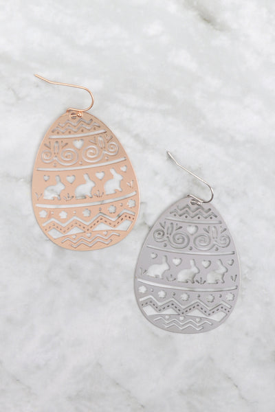 EASTER EGG FILIGREE LASER CUT EARRINGS