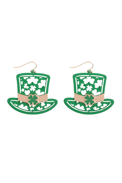 ST. PATRICK'S HAT FILIGREE DANGLE EARRINGS