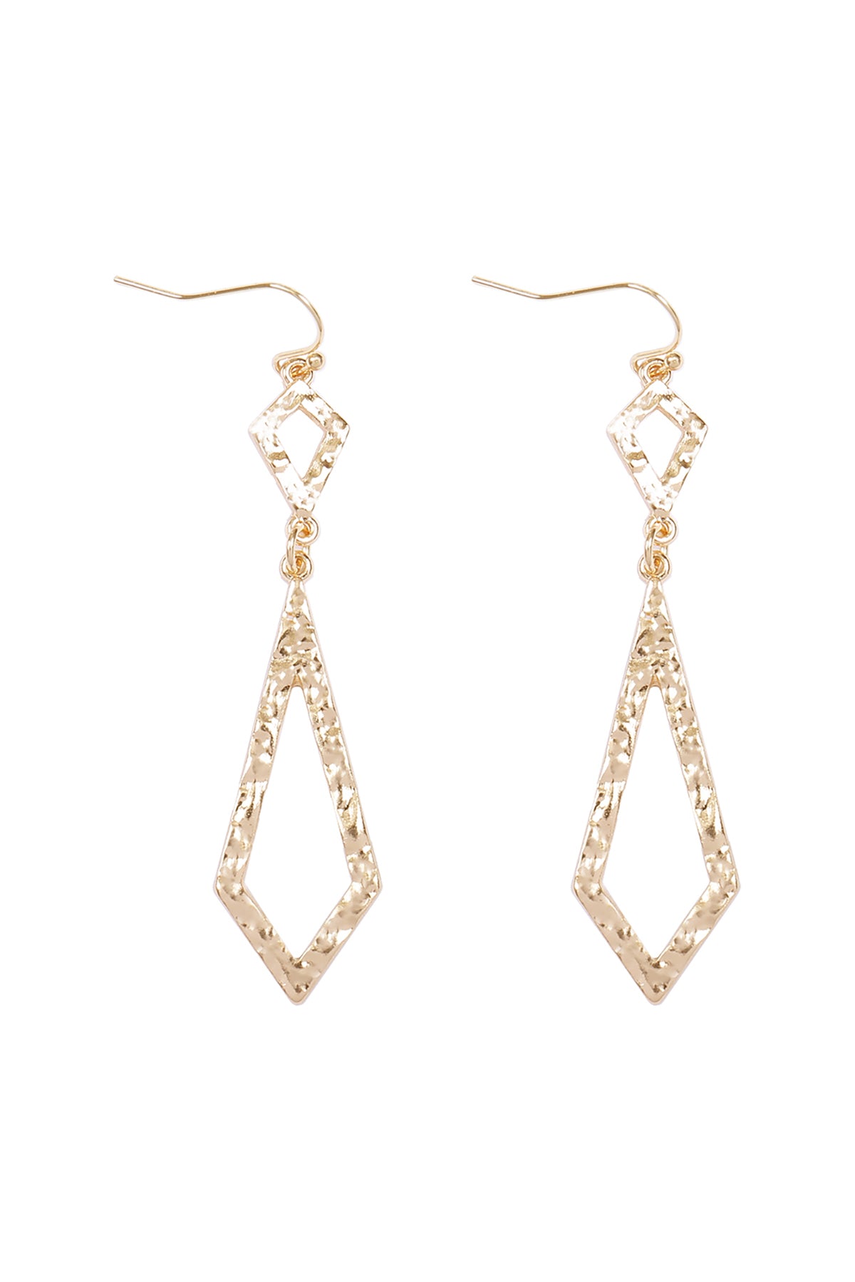 TEXTURED DIAMOND 2 DROP EARRINGS