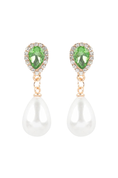 TEARDROP CRYSTAL RHINESTONE DROP PEARL EARRING ASSORTED SET