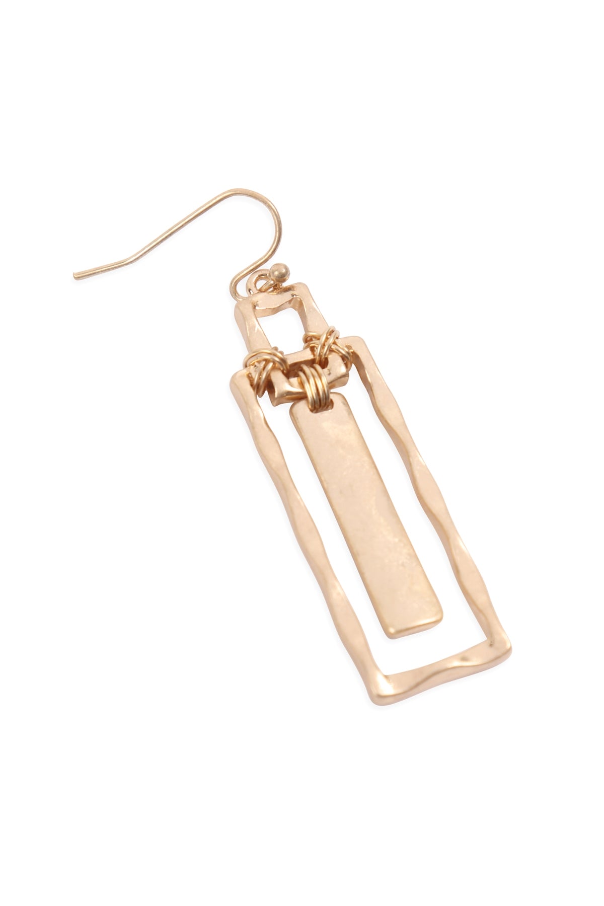 WIRE WRAPPED RECTANGLE EARRINGS