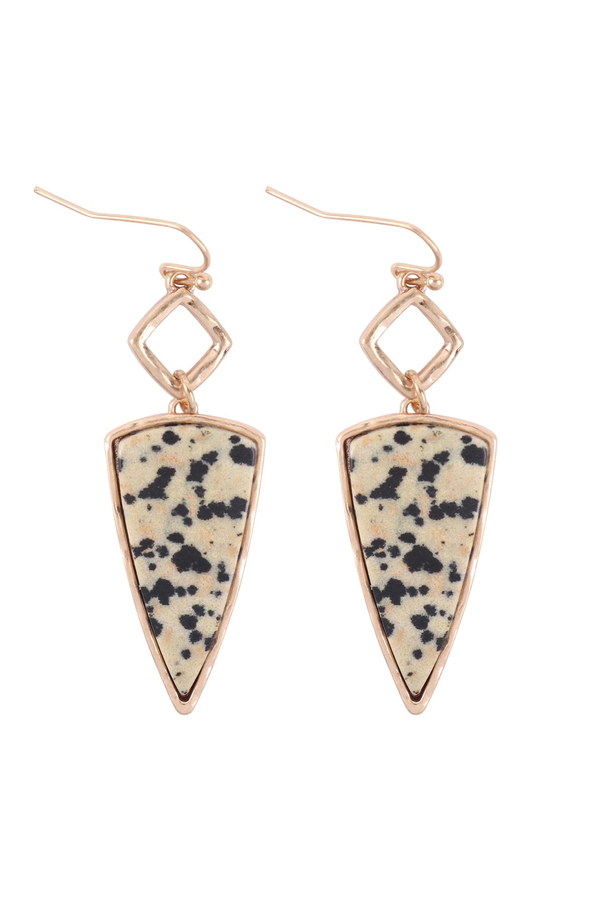 SEMI PRECIOUS ARROW HEAD DROP DANGLING EARRINGS