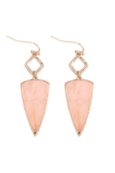 SEMI PRECIOUS ARROW HEAD DROP DANGLING EARRINGS