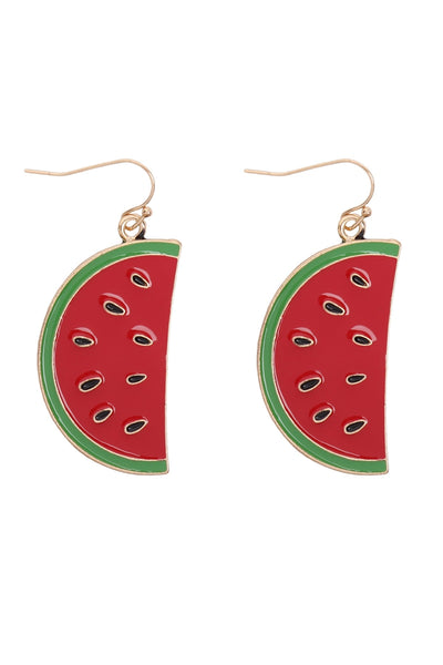 WATERMELON ENAMEL HOOK EARRINGS